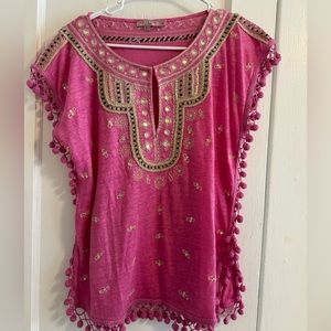 Calypso St. Barth Pom Pom tunic shirt